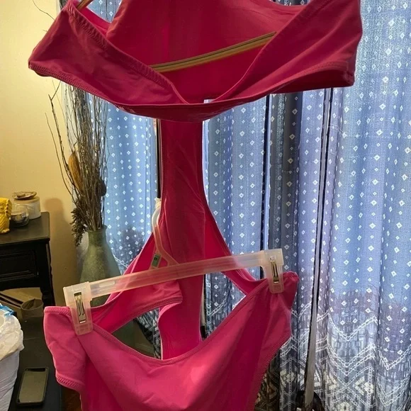 Skims recycled swim halter top cut-out monokini. (TAFFY) - Picture 7 of 14